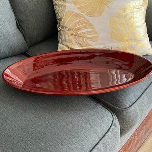 Z Gallerie Oval Bamboo Laquered Tray/Platter